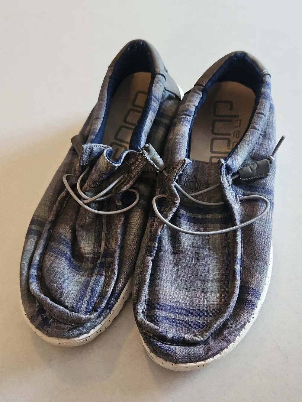 Hey Dude Funk Plaid Blue Grey